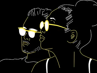 Cofounders art black branding design graphic illustration illustrator people procreate sunglasses vector web
