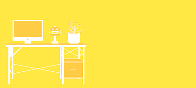 Ideal Desk art branding computer design desk graphic illustration illustrator lamp procreate vector web work workspace yellow