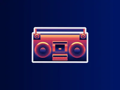 Neon Boombox boombox illustration music retro sticker stickermule vector