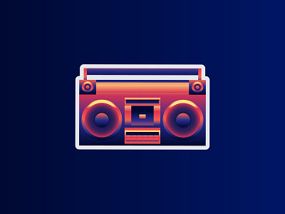 Neon Boombox boombox illustration music retro sticker stickermule vector