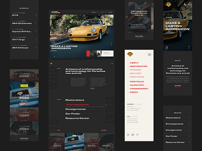 CPR – Home california car classic car dark ui dealership desktop exotic mobile responsive porsche restoration ui ux visual design website wireframes