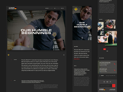 CPR – About about us california car classic car dark ui dealership desktop exotic mobile responsive porsche ui ux visual design web design