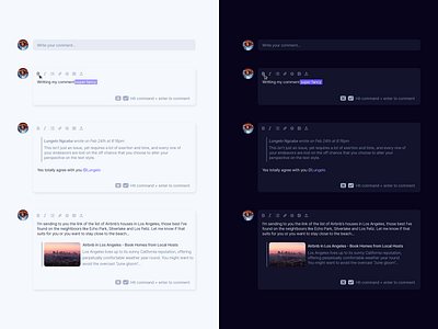 Comments on white and dark mode ✌🏼 app design app designers clean clean design clean ui comments dark mode interface minimal minimalism product design product designer user experience user interface user interface design user interface ui user interfaces