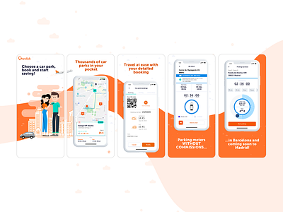 Parclick | Screenshots App Store app appstore orange parclick parking parking app playstore screenshots ui design ux design