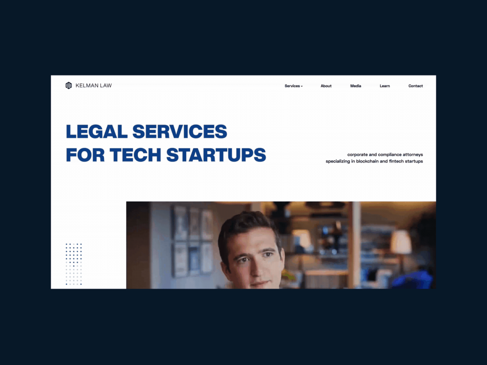 Corporate website for Kelman Law fintech lawyers arrow art direction big text big title corporate website design fintech first screen fold interaction interactive design law lawyer load page load player preloader title video webdesign