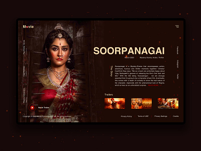 Soorpanagai Movie Landing Page Design animation app art branding design graphic deign hyderabad icon india logo minimal mobile nenenaa regina cassandra saikiran053 ui ux web