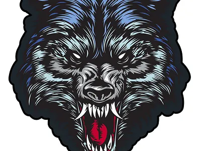 Hollow Wolves - Embroidered Patch Vector embroidered patch embroidery illustration indian native american scratch scratchboard vector vectorart wolf wolves