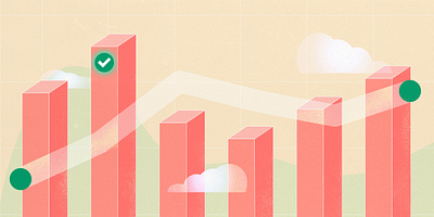 Focus Metric Chart - Blog Image for Mixpanel blog charts data grain graphic header illustration metrics tech texture vector