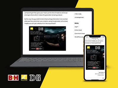 B&H Nikon D6 Responsive Ad 3d advertising affiliate portal aftereffects animation bhphoto tumult hype