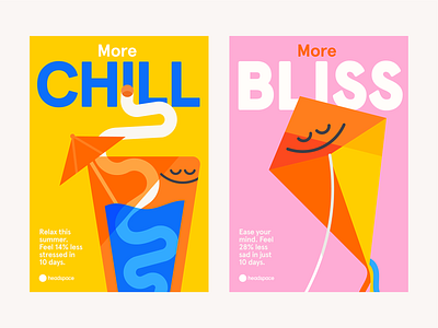 Headspace Summer bliss character character design chill drink graphic design headspace illustration karenyoojin kite meditation meditation app minimal shapes summer