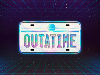 ROADS? 80s back to the future design hologram holographic illustration outatime rebound retro sticker sticker mule stickermule vector