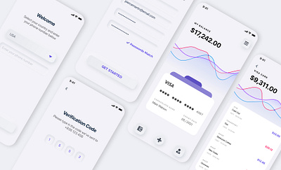 Neomorphic Wallet App adobe xd clean dailyui design neomorphic neomorphism uxui wallet app wireframe
