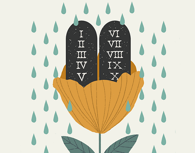 10 Commandments design flower illustration rain ten commandments web