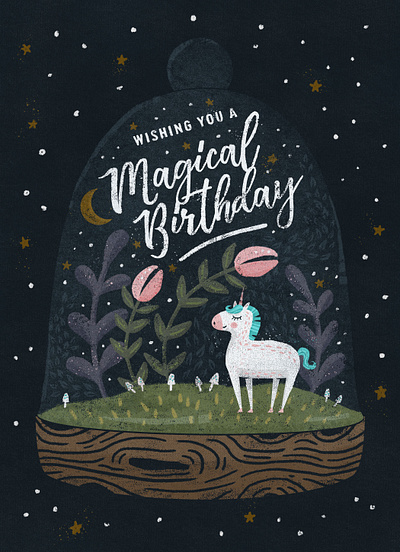 Magic design illustration terrarium unicorn