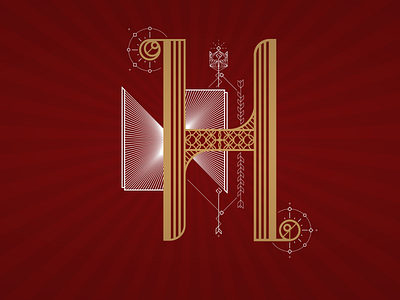 36daysoftype – H 36days 36daysoftype art deco h letter lettering type typo