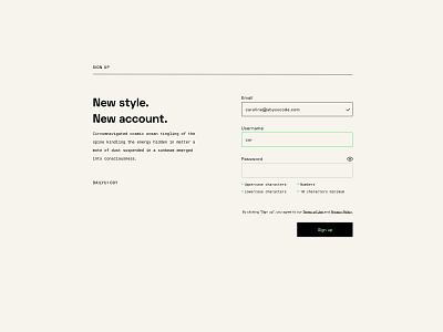 Signup - daily UI 001 daily ui dailyui form signup ui web webdesign