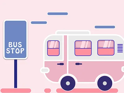 Bus Stop design illustration