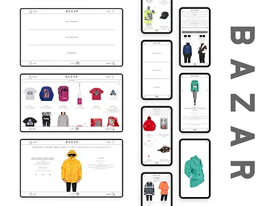 BAZAR – web design clothing fashion figma high end prototype responsive design userflow webdesign webdevelopment