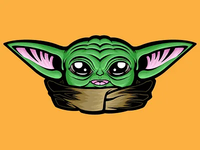 Star Wars Baby Yoda Illustration apparel art baby yoda design illustration illustrator mando merchandise product star wars star wars art stickers the mandalorian vector vector art vector illustration