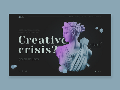 Greek national museum of antique sculptures concept antique concept design desktop firstscreen greece greek homepage landing landingpage sculpture ui uidesign ux uxdesign web webdesign website