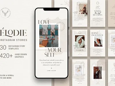 Elodie - Instagram Story Templates creative creative market creativemarket design instagram instagram pack instagram stories products social media social pack