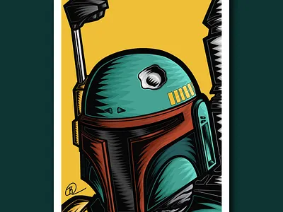 Star Wars Boba Fett Illustration apparel art artist boba fett design digital art illustration illustrator nerd poster design star wars star wars art stickers vector vector art vector illustration