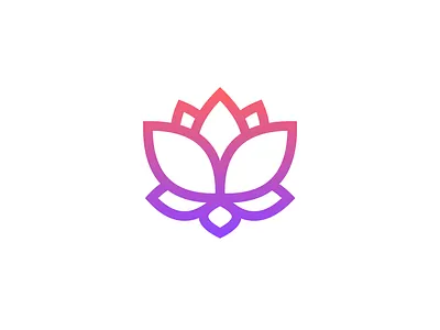 Lotus gradient icon illustrator logo lotus