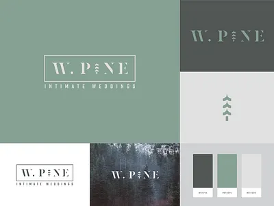 W. Pine Logo boho boston green logo massachusetts photography pine tree wedding wedding photography