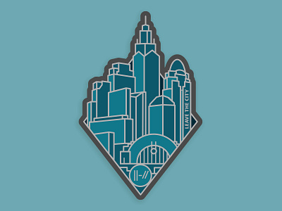 Leave the City Sticker design illustration sticker design teal vector