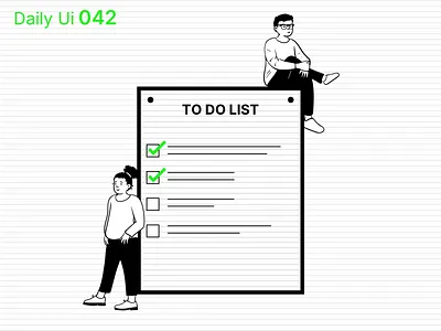 Daily Ui 042 - To Do List black white daily ui dailyui design illustration list peeps todo todolist ui ui design uidesign ux