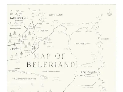 Map of Beleriand font fonts lord of the rings map silmarillion tolkien typeface typography