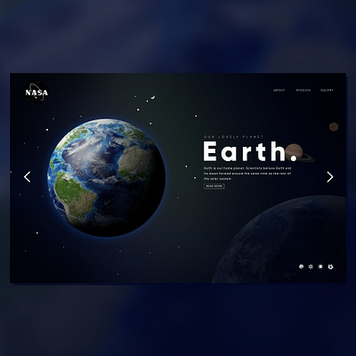 Nasa Landing page UI design earth illustration lettering logo nasa type typography ui ux web website