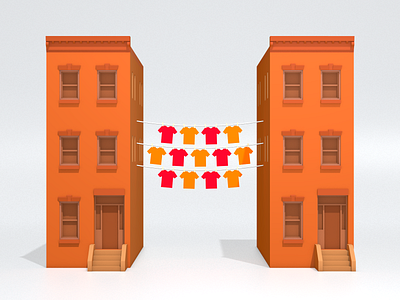 36 Days of Type - H 36 days of type 36daysoftype 3d apartment building cinema 4d clothesline new york