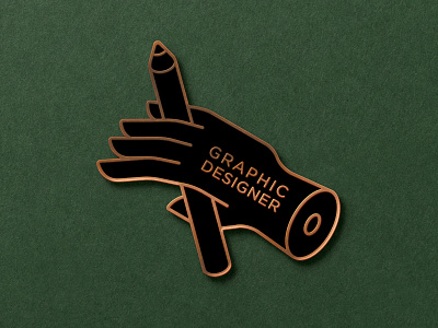 Graphic Designer Enamel Pin art badge design enamel enamel pin finger fingers graphic graphic designer green hand handset icons illustration logo pen pencils pin shop typography