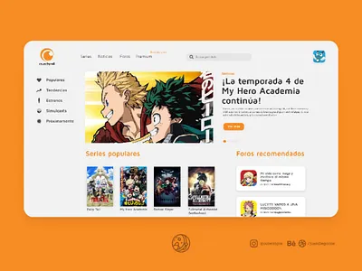 Crunchyroll UI Redesign Concept concept ui ux web design