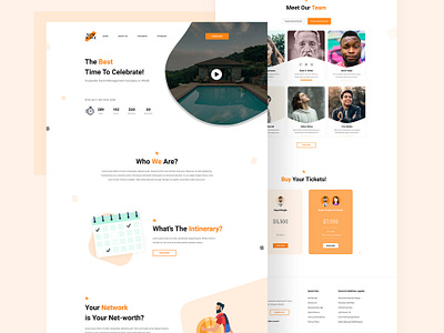 Event Management Landing Page Design animation colorful design flat graphic html htmlcss illustration landing page landing page design landingpage layout minimal typography ui ux vector web webdesign