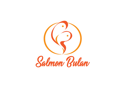 Salmon Bulan Logo branding character design flat icon logo typography vector