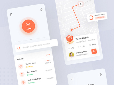 Tracktify - Package Tracker App app application clean clean design clean ui design icon interface ios minimal mobile orange simple tracker tracking tracking app ui ui design ui ux ux