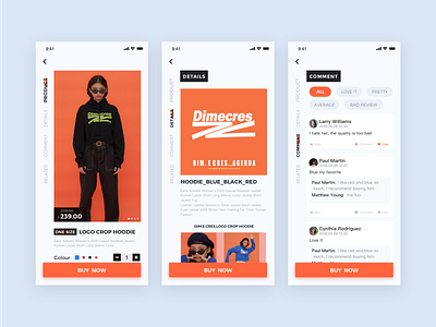 Tide brand e-commerce app design ui