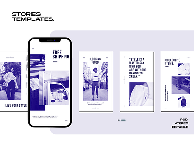 Instagram Stories "Papa Smurf" brand concept design duotone instagram stories instagram template layered layout simple simple design socialmedia templates