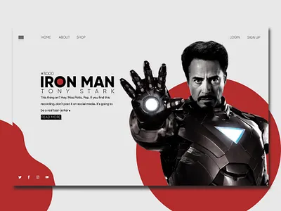 Ironman LandingPage design earth illustration logo type typography ui ux web website