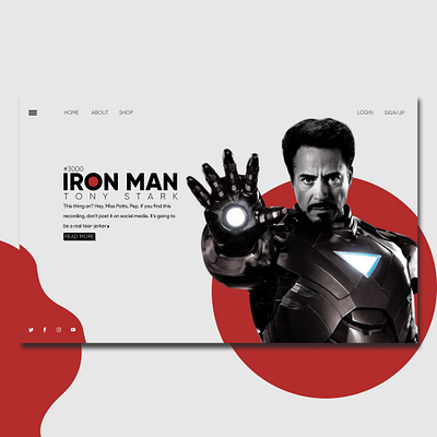 Ironman LandingPage design earth illustration logo type typography ui ux web website