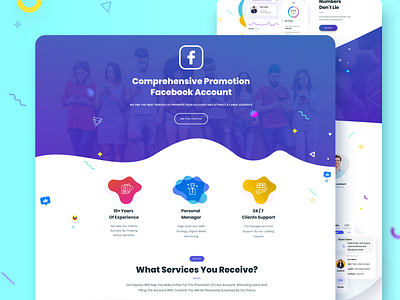 Facebook Promo animation creative figma flat gradient graphic illustration passion ui ux vector web