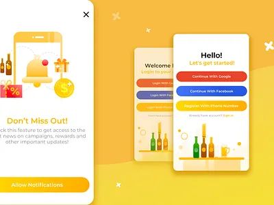 Enter screens app design illustration ui