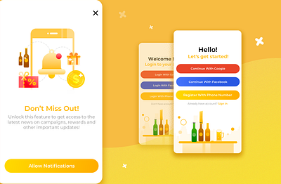 Enter screens app design illustration ui