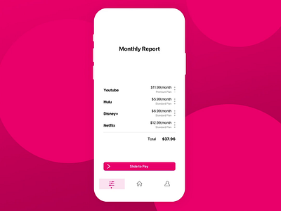 Subscription Aggregator V1 animation app design product product design ui uidesign ux uxdesign uxui