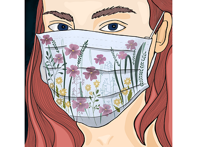 spring mood girl illustration illustraion ipadart procreate red head spring mood springtime virus women illustration