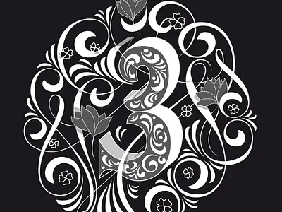 3 flourishes illustration lettering