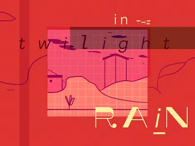 In The Twilight Rain design graphic graphicdesign haiku illustration japanese art landscape poem twilight typography