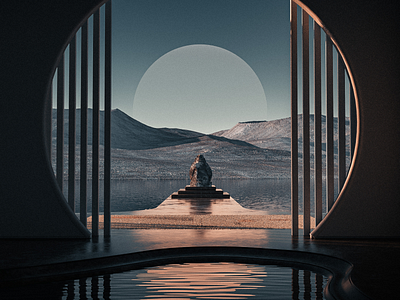 Quiet Time ✨ 3d c4d cinema 4d clean concept design gradient illustration inspired landscape light maxon minimal octanerender reflections render texture